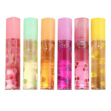 6pcs Fruit Flavor Lip Gloss Fruity Roll On Lip Gloss Kissing Fruit Gloss for Women And Girls