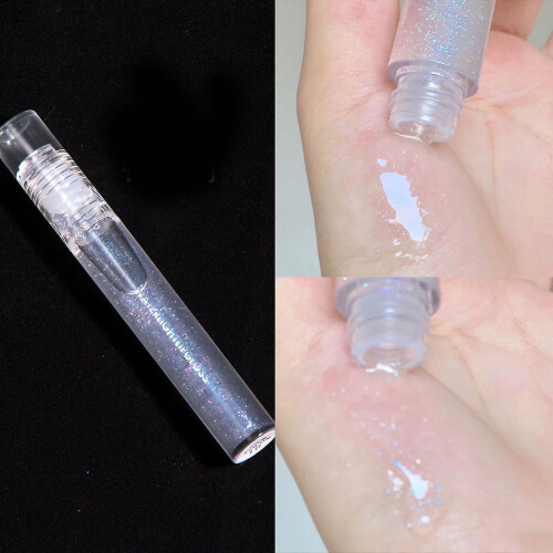 Transparent Pearlescent Moisturizing Lip Gloss - Fine Flash Glass Lipstick with Gift