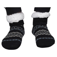 (Charcoal - N-491D) Mens Thermal Socks Extra Thick Warm Gripper Socks
