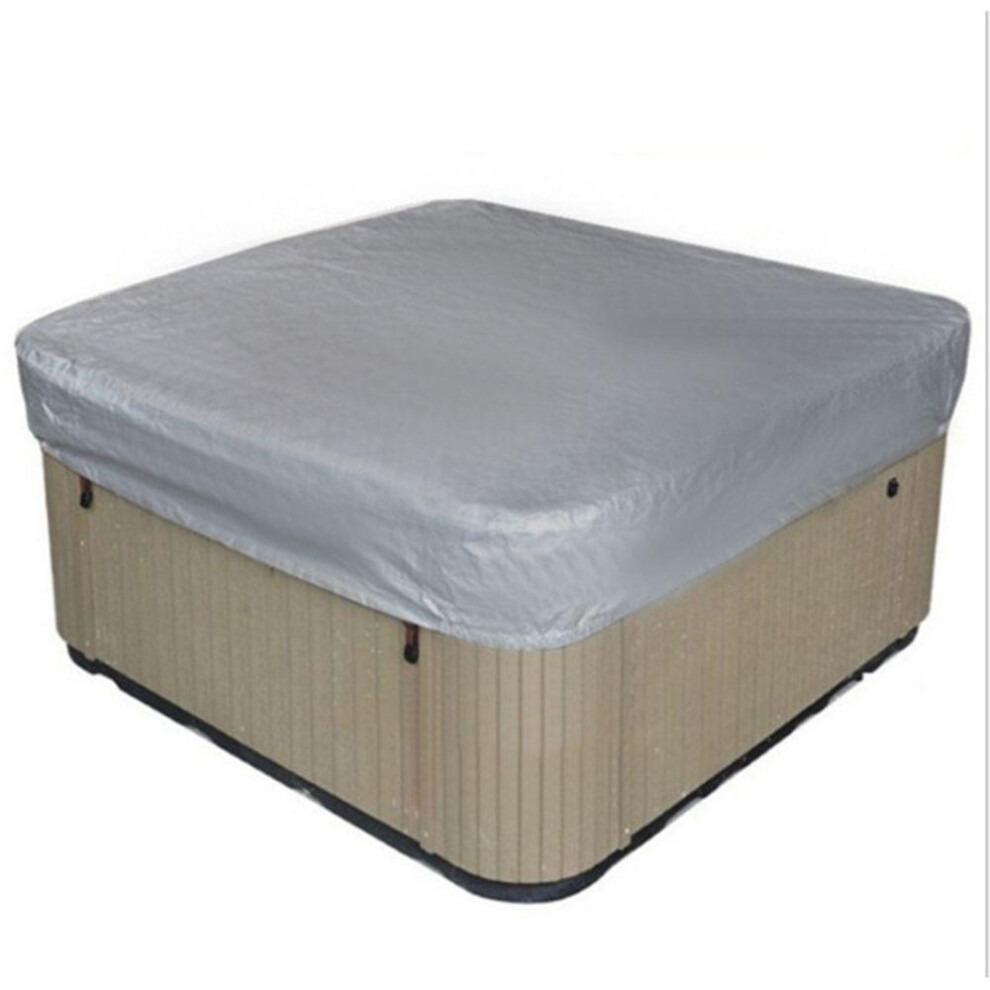 (silver, 244x244x30cm) Quality Dustproof Waterproof Spa Bathtub Cover Hot Tub Protective Cover Oxford Swimming Pool Cover