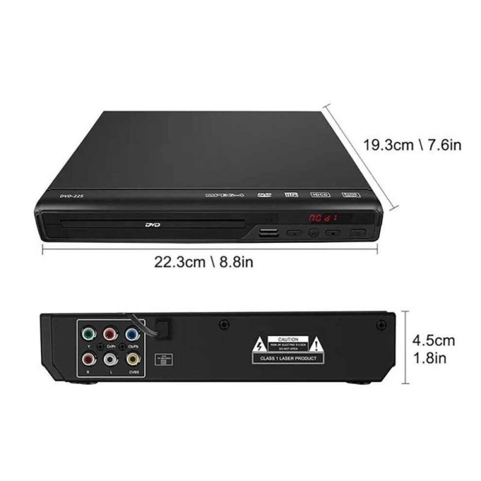 (UK PLUG) Dvd Player For Tv, All Region Free Dvd Cd Discs Player Av Output Built-in Pal Ntsc Usb Input Remote Control