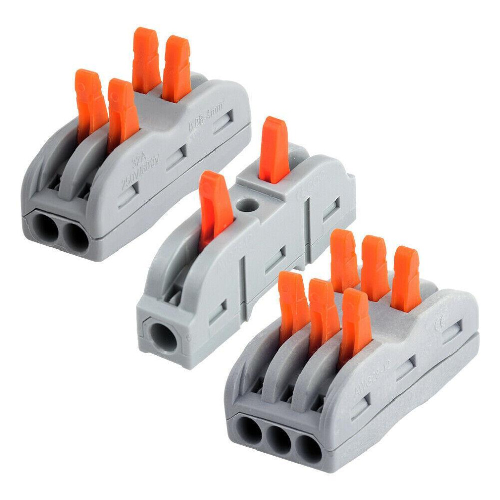 (SPL-3  20PCS) 20pcs Terminal Block Lever Home Wire Connector Cable Clamp Nuts Reusable