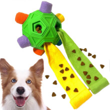 (Green) Interactive Dog Toys Snuffle Ball Interactive Treat Game,Cloth Strip with Hidden Food Dog Puzzle Toys,Dog Puzzle Toys for Large Medium Small Dogs