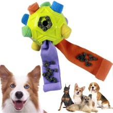 (Yellow) Interactive Dog Toys Snuffle Ball Interactive Treat Game,Cloth Strip with Hidden Food Dog Puzzle Toys,Dog Puzzle Toys for Large Medium Small Dogs