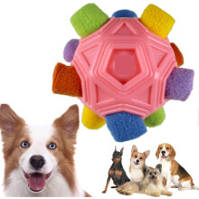 (Pink) Interactive Dog Toys Snuffle Ball Interactive Treat Game,Cloth Strip with Hidden Food Dog Puzzle Toys,Dog Puzzle Toys for Large Medium Small Dogs