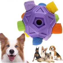 (Purple) Interactive Dog Toys Snuffle Ball Interactive Treat Game,Cloth Strip with Hidden Food Dog Puzzle Toys,Dog Puzzle Toys for Large Medium Small Dogs