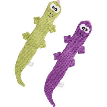 Polyester chew toys for dogs and cats - Set of 2 lizard toys with squeak and crinkle