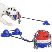 Outdoor dog pull toy, indestructible chew toy, teething rope, blue, for training and interactive play.