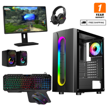 (Sauron) 22" Gaming PC Bundle i5 16GB RAM HDD&SSD 4GB GT730 + Speakers