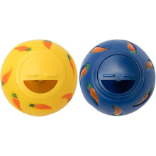 Treat Ball, Snack Ball for Small Animals (small, Yellow & Blue)