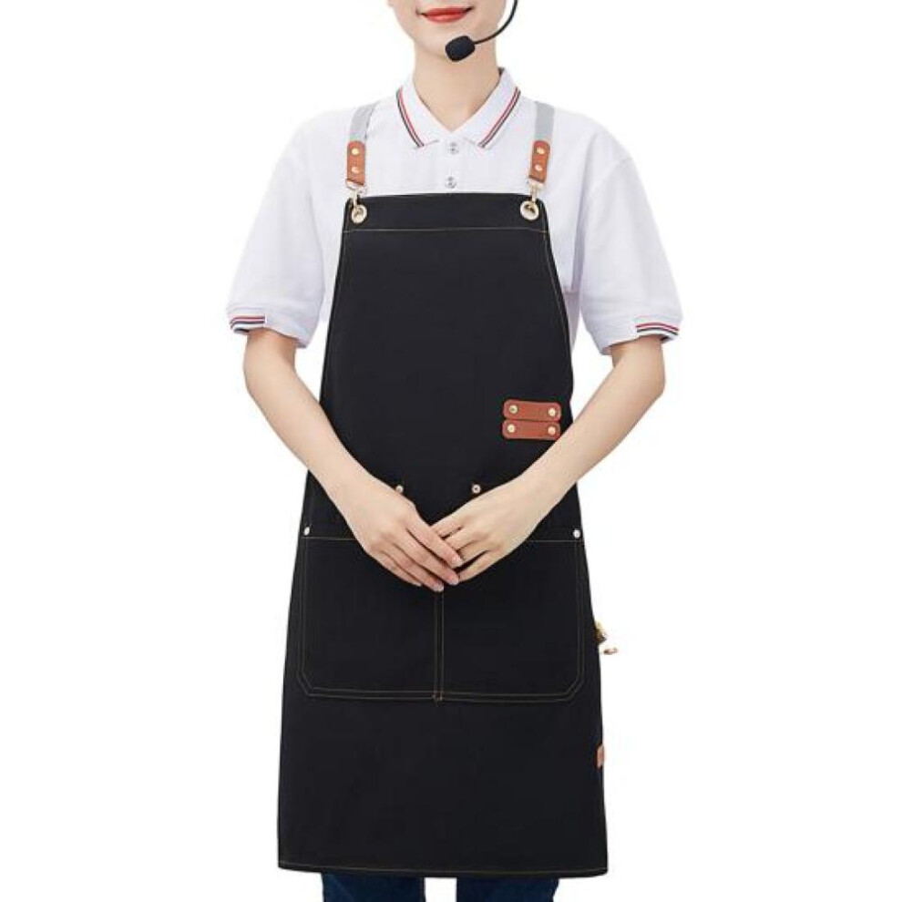 (black) Waterproof Apron For Men Women Anti-grease Stainproof Cooking Apron Waiter Barbecue Kitchen Accessories