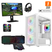 (Luna White) 22" Gaming Bundle i5 16GB RAM HDD&SSD 4GB GT730 + Speakers