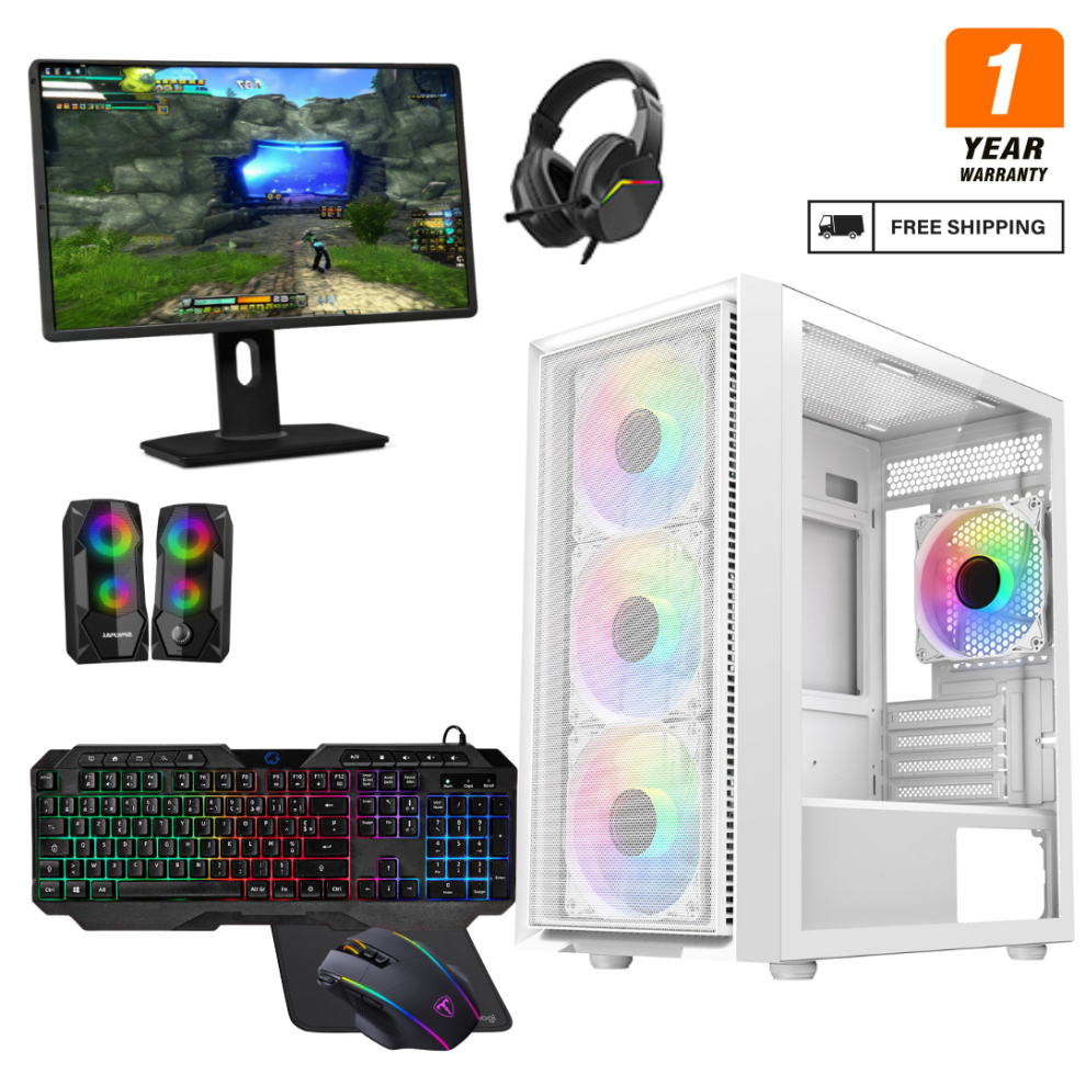 (Luna White) 22" Gaming Bundle i5 16GB RAM HDD&SSD 4GB GT730