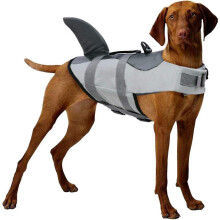 Adjustable Dog Life Vest with Soft Handle Pet Floatation Life Vest Swimming Pool, Beach, Boating Grey, s