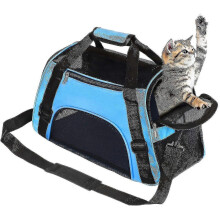 Cat Carrier Soft-sided Airline Approved Pet Carrier Bag,pet Travel Carrier for Cats,dogs Puppy Comfort Portable Foldable Pet Bag Blue