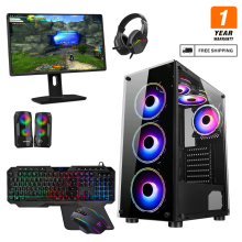 (6 FANS) 22" Gaming Bundle i5 16GB RAM HDD&SSD 4GB GT730 + Speakers