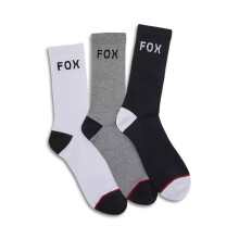 Chaussettes Fox Racing Crew Homme, lot de 3, noir, blanc, gris