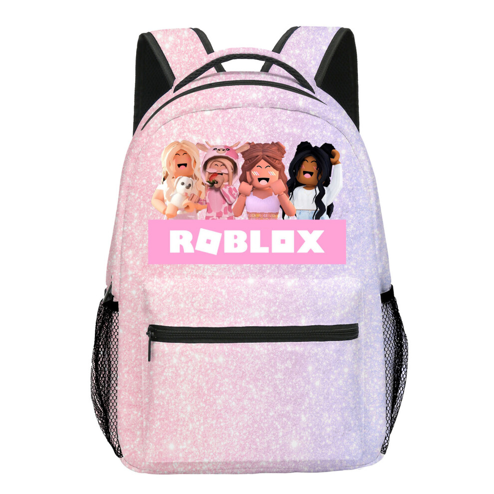 (Roblox 04) 3D Mine Roblox Kids Backpack Boys Girls Student School Bag Travel Rucksack