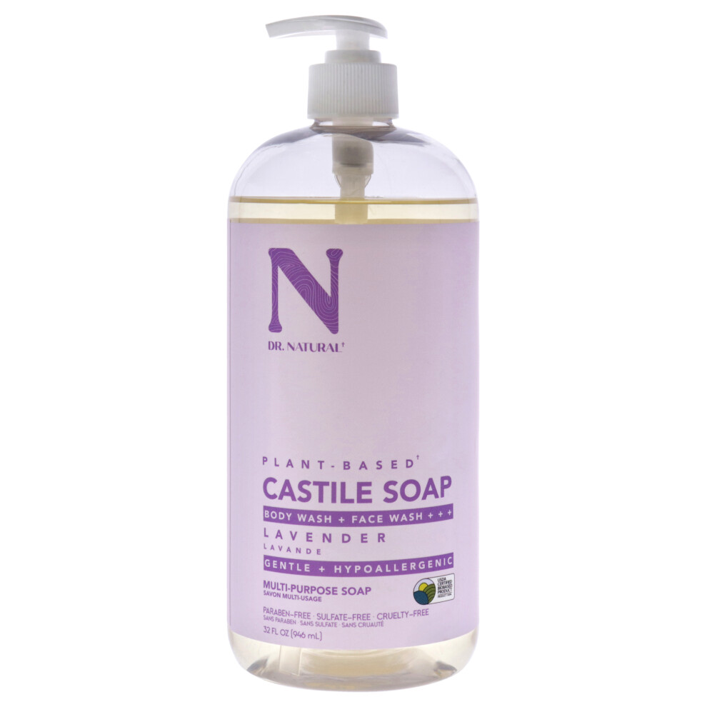 Dr. Natural Lavender Castile Liquid Soap - By For Unisex - 32 Oz Soap
