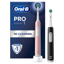Oral-B Pro 1 Duo Pack Adult Rotating-oscillating toothbrush Black, Pink