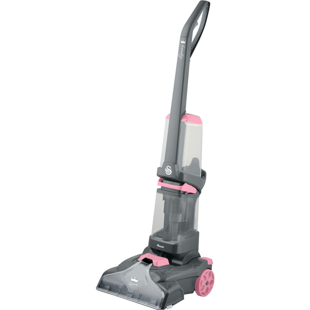 Swan SC17321QOC Lynsey Queen of Clean Carpet Cleaner - 2.8m Hose, Dual Tanks, Vibrating Bristle Brush, 250ml Solution Included