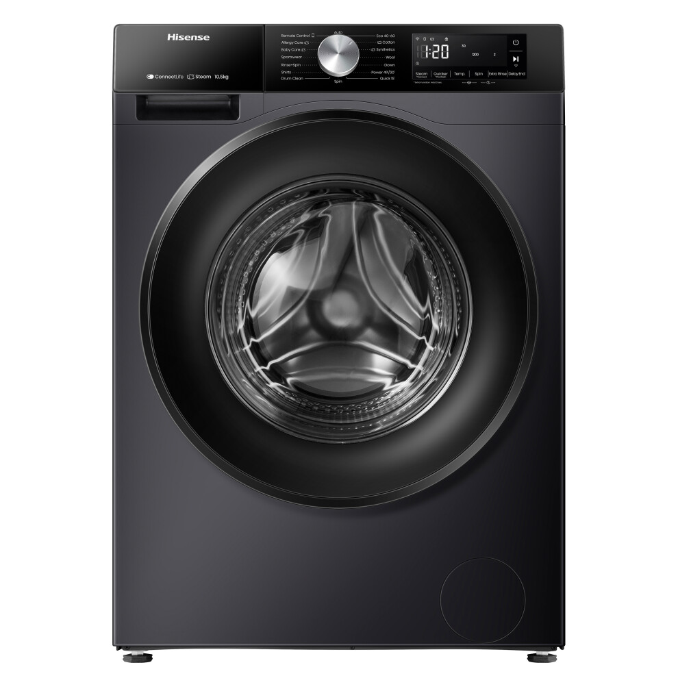 Hisense Black Wf3s1043bb3 10.5Kg 1400 Spin Steam Washing Machine - Image 6
