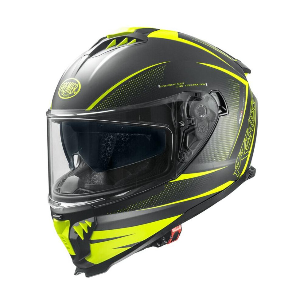 (S) Premier Typhoon FR Y9 Full Face Helmet Matt Black / Yellow