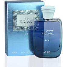 Hawas Ice af Rasasi til mænd 100 ml - Frisk citrus, appelsinblomst, rav og sandeltræ EDP