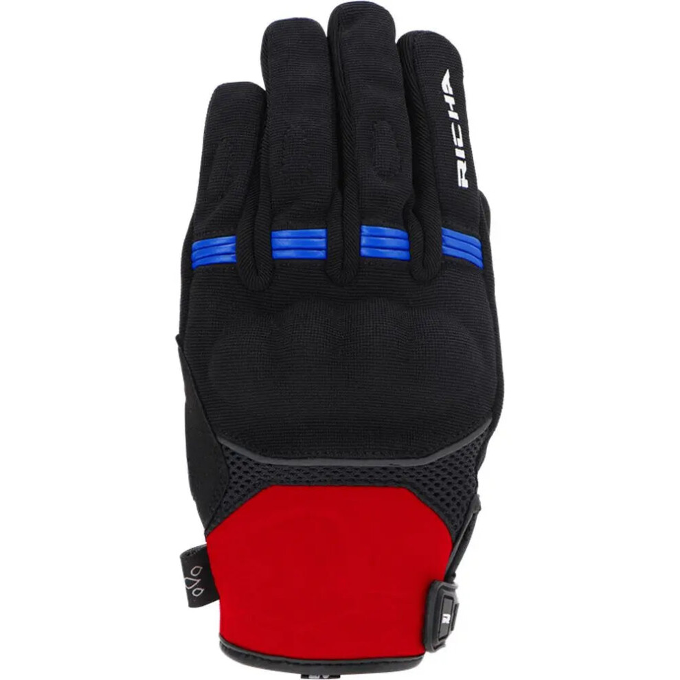 (M) Richa Scope Waterproof Textile Gloves Black / Red / Blue-image-OPC-PFTBD7P-NEW