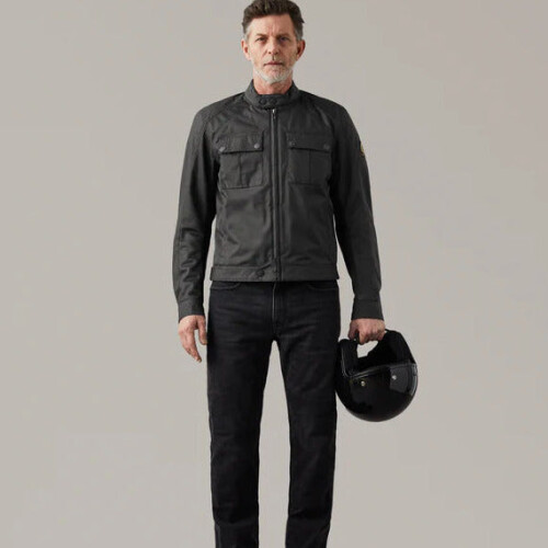 (3XL) Belstaff Temple Technical Nylon Textile Jacket Black 2