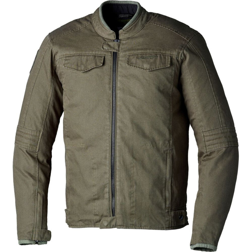 (Uk 40) Rst Iom Tt Crosby 2 Ce Textile Jacket Olive Green 5056558112257