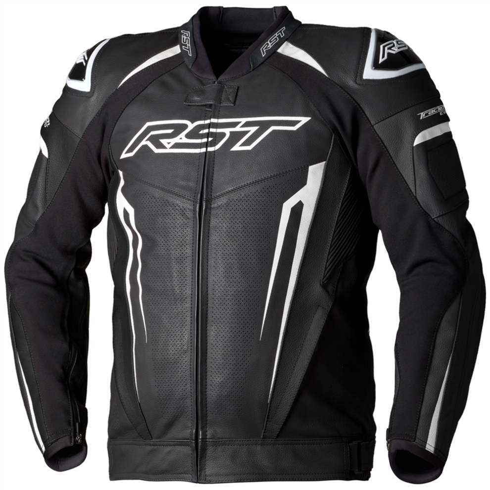 (UK 50) RST Tractech Evo 5 CE Leather Jacket Black / White / Black-image-OPC-PFTBRWP-NEW