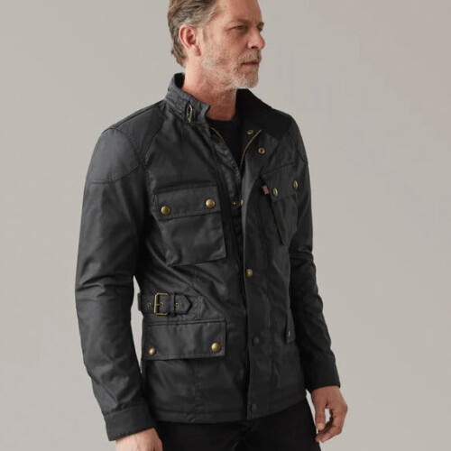 (S) Belstaff Crosby Technical Waxed Cotton Jacket Black 1