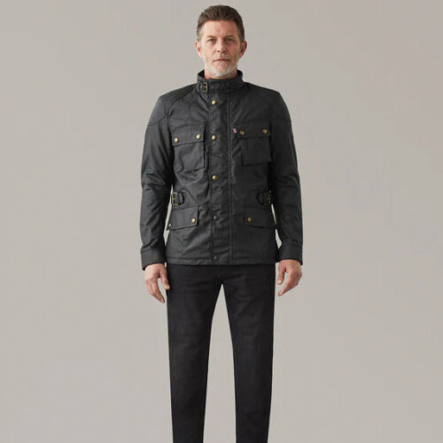 (S) Belstaff Crosby Technical Waxed Cotton Jacket Black 2
