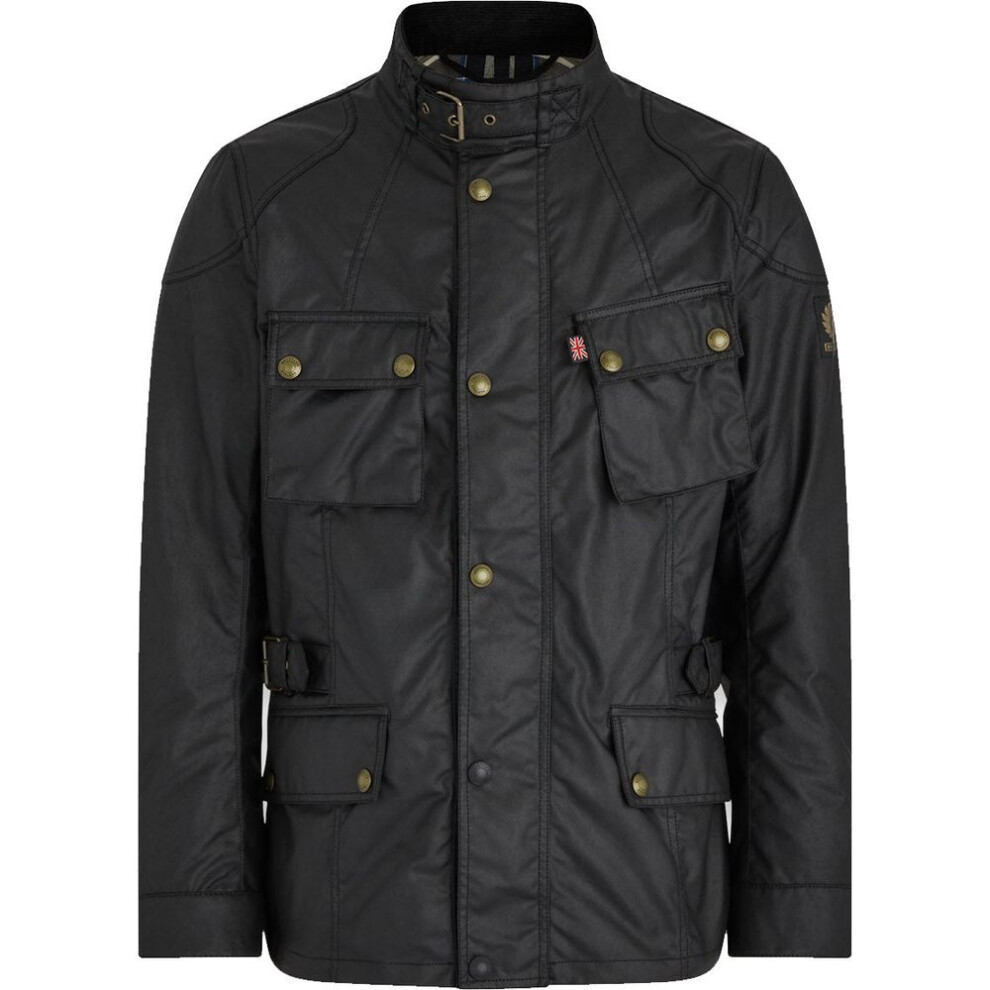 (5XL) Belstaff Crosby Technical Waxed Cotton Jacket Black