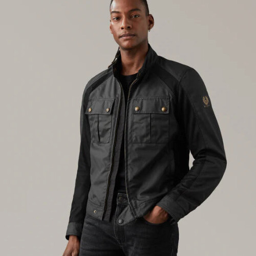 (3XL) Belstaff Temple Technical Waxed Cotton Jacket Black 1