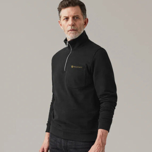 (S) Belstaff Quarter Zip Jersey Black 2
