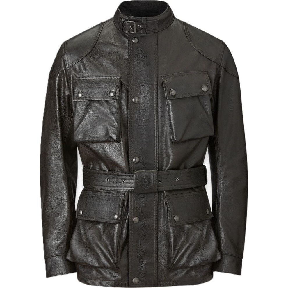 (L) Belstaff Trialmaster Leather Jacket Antique Black 7613355616067