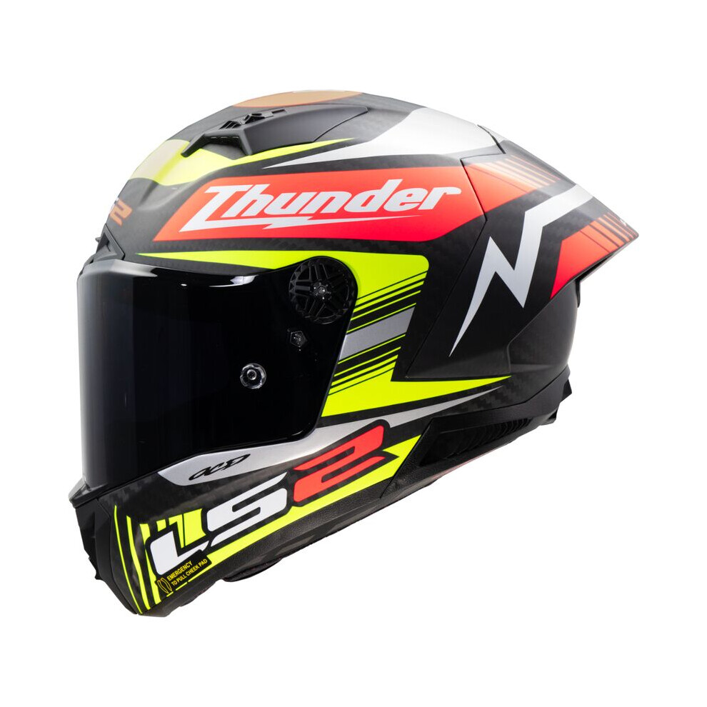 Ls2 Men's Black Matt/Neon Ff805 Thunder Gp Black Replica Carbon Helmet - Image 4