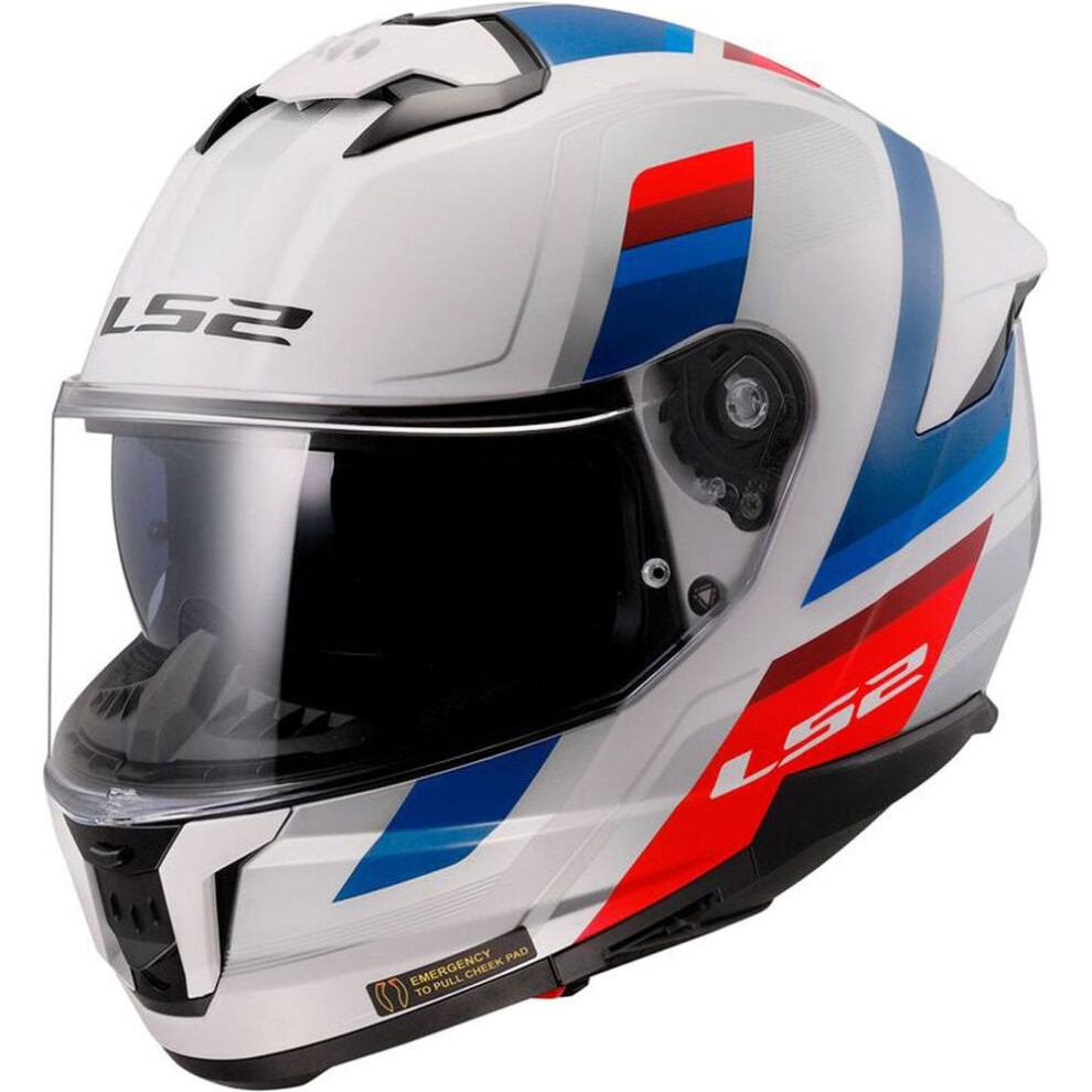 (Xl) Ls2 Ff808 Stream 2 Ece 22.06 Full Face Helmet Vintage White / Blue / Red Blue,White,Red 6923221186602
