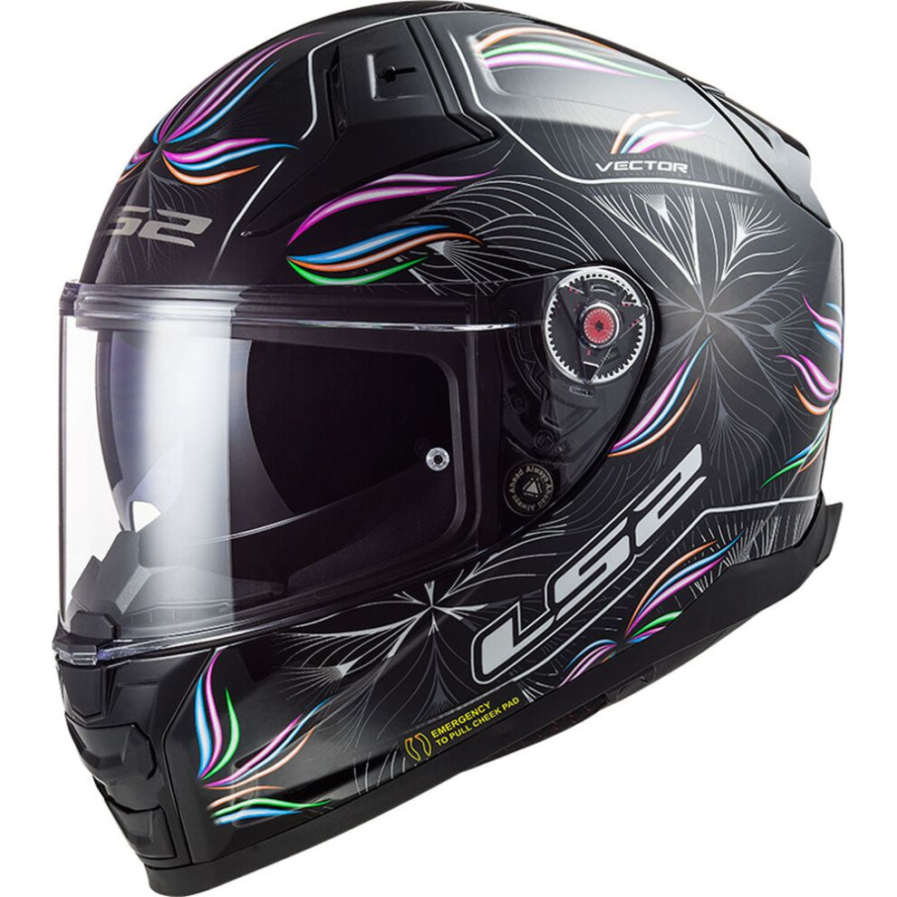 (Xs) Ls2 Ff811 Vector 2 Ece 22.06 Full Face Helmet Tropical Black / White White,Black 6923221111857
