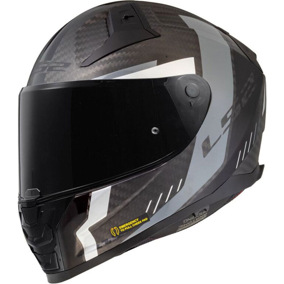 (S) Ls2 Ff811 Vector 2 Carbon Ece 22.06 Full Face Helmet Grid Matt Black / Grey Black,Grey 6942141748431