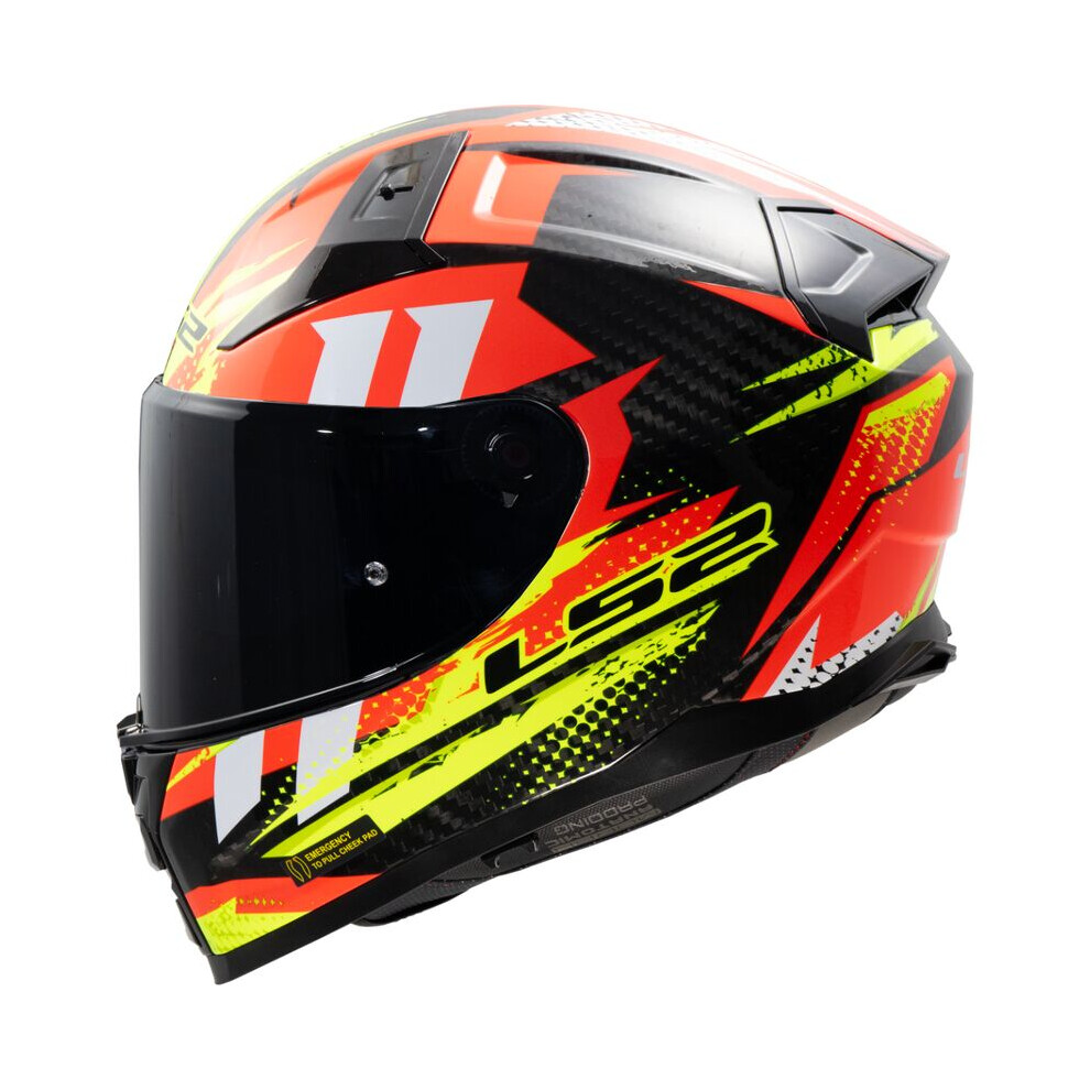Ls2 Men's Red/Yellow Ff811 Vector Ii Carbon Tantic Helmet - Image 3