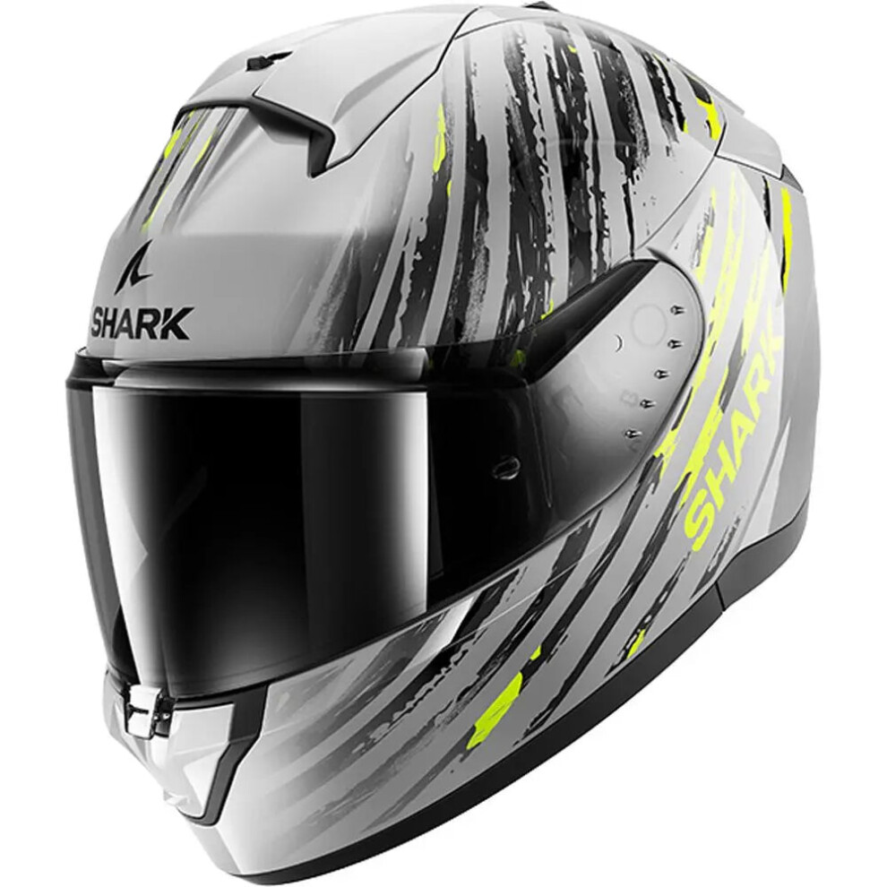 (M) Shark Ridill 2 Full Face Helmet Assya Silver / Anthracite / Yellow-image-OPC-PFTC5BT-NEW