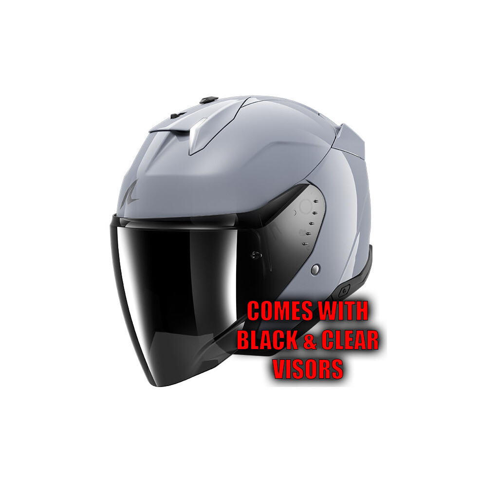 (M) Shark Skwal i3 Jet Open Face Helmet Dark Shadow Silver