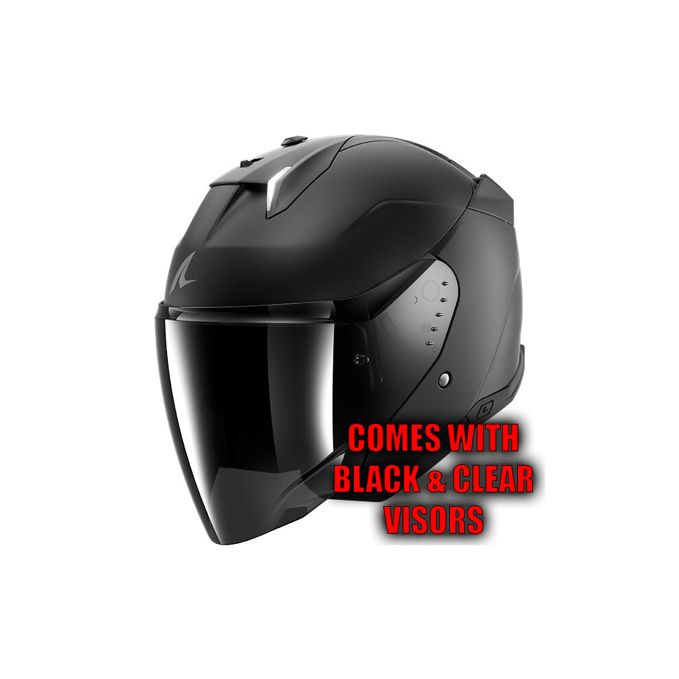 (S) Shark Skwal i3 Jet Open Face Helmet Dark Shadow Matt Black