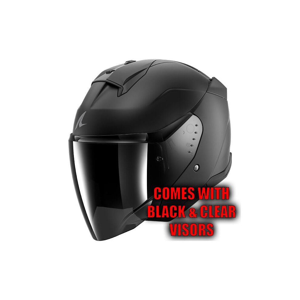 (XXL) Shark Skwal Jet Open Face Helmet Dark Shadow Matt Black / Anthracite