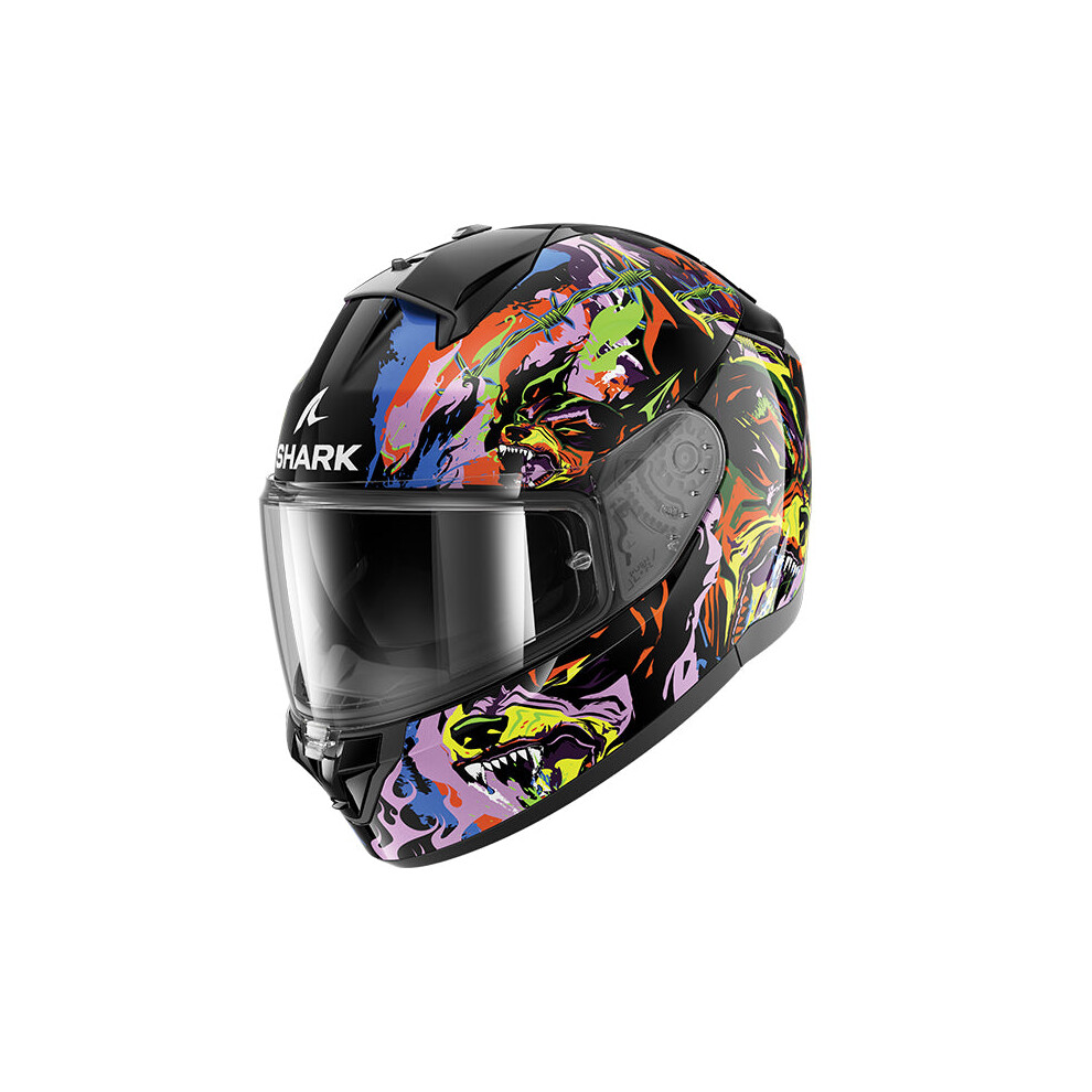 (L) Shark Ridill 2 Full Face Helmet Raging Beast Black / Violet / Yellow