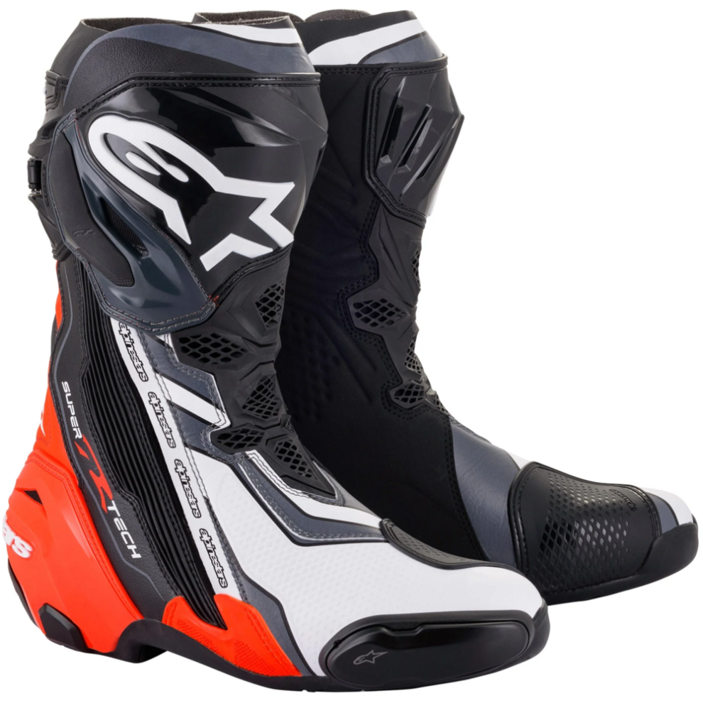 (Eu 45) Alpinestars Supertech R Boots Black / Fluo Red / White / Grey White,Black,Red 8059175376559