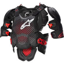 (XS / S) Alpinestars A-10 V2 Full Chest Guard Black / Red